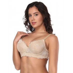Beige high-quality lace comfortable T-shirt bra Beige high-quality lace comfortable T-shirt bra