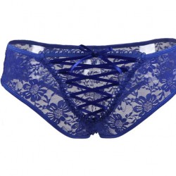 Plus SizeSexy Blue Lace Strappy Panty
