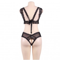 Black Lace Temptation Bra Set