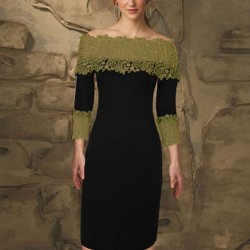 Long Sleeve Off-Shoulder Fashion Lace Dress