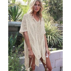White Knitted Hollow out Beach Dress White Knitted Hollow out Beach Dress