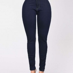 Plus Size Pencil Pants Blue Female Fashion Casual Jeans