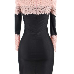 Long Sleeve Off-Shoulder Fashion Lace Dress