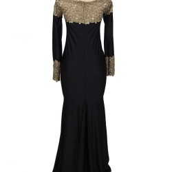 Plus Size Boat Neck Khaki Lace Evening Gown