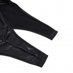 Black Deep V Collar bubble sleeve Teddy