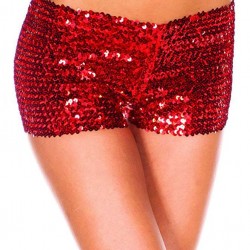 Red Paillette Shorts 