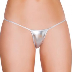 Plus Size Silvery Exotic Micro Shiny G String Thongs