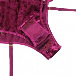 Sheer Lace Off-The-Shoulder Lace Sleeves Velvet Teddy Sheer Lace Off-The-Shoulder Lace Sleeves Velvet Teddy