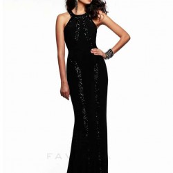 Plus Size Sequined Long Cutout Prom Dresses