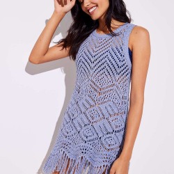 Chenille Knitted Hollow Out Beach Dress