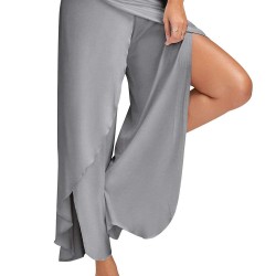 Solid Color Sports Yoga Wide Leg Pants