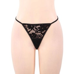 Black Backless Exquisite Lace Babydoll Set