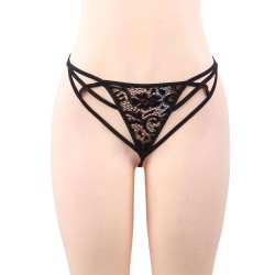 Plus Size Elegant Black Hollow Out Lace Sexy Gown