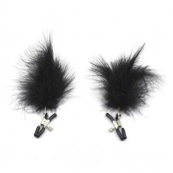 Black Feather Nipple Clips