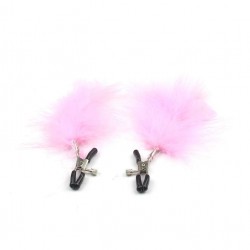 Pink Feather Nipple Clips