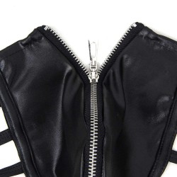 Mens Synthetic Leather Sexy Zipper Panties