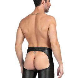 Men's Leather Pants With Exposed Hips