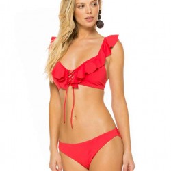 Red Sexy Women's Ruffle Bikini Swimsuit Bikinis