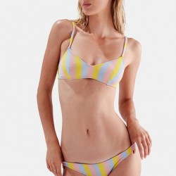 Newest Backless Bikinis Women Swimwear Printed Striped Sexy Bikini 