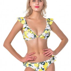 Free Floral Print Sexy Ruffled Summer Women's Bikini Set