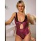 Wine Red Cut Out Sexy Summer Women's One Piece Swimwear
