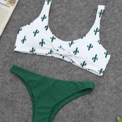 Cute Cactus Printing Sexy Summer Women's Bikini Set