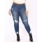 2XL-7XL Plus size  High Quality Big Hip Sexy Girls Chic Shredded Jeans